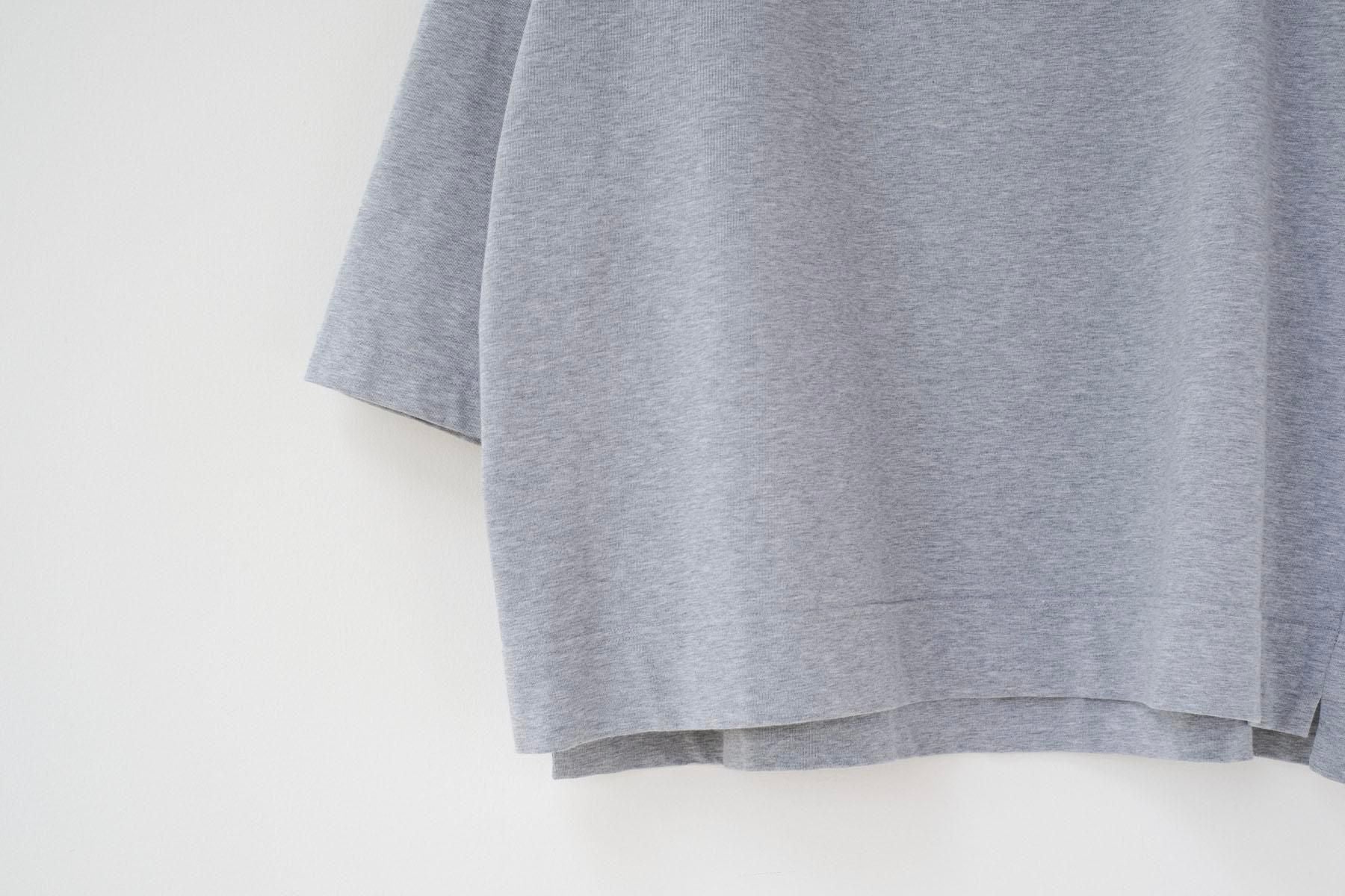 微強撚綿天竺　ボートネックT / Light Grey top