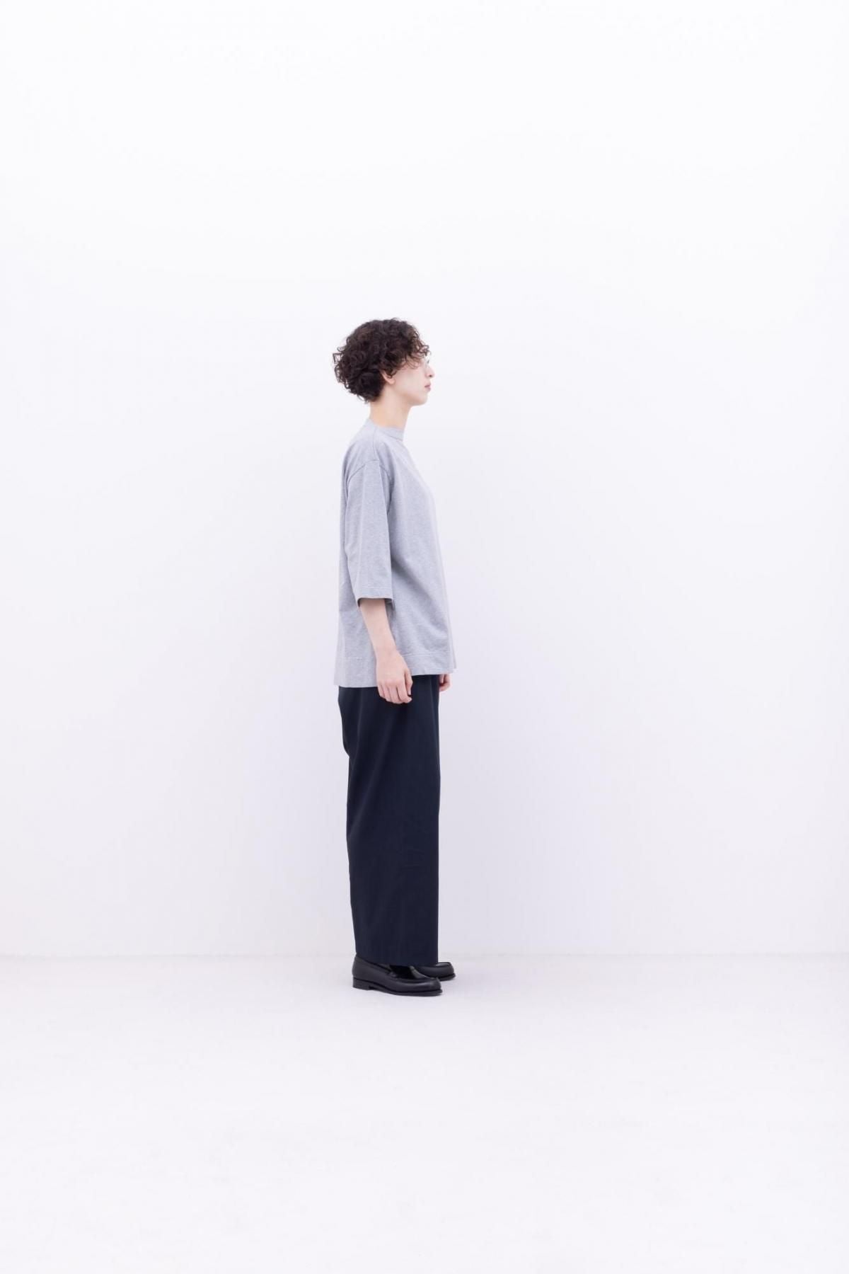 微強撚綿天竺　ボートネックT / Light Grey top