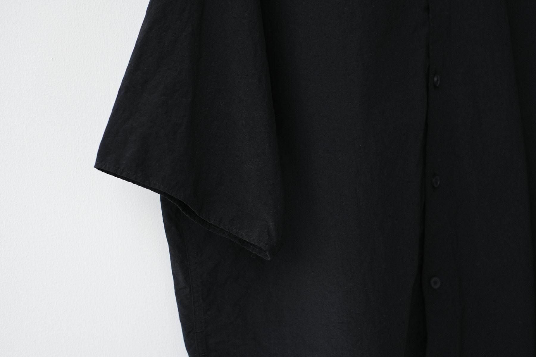 ナイロン タッサー　台襟付きシャツカラー / Black［size M］