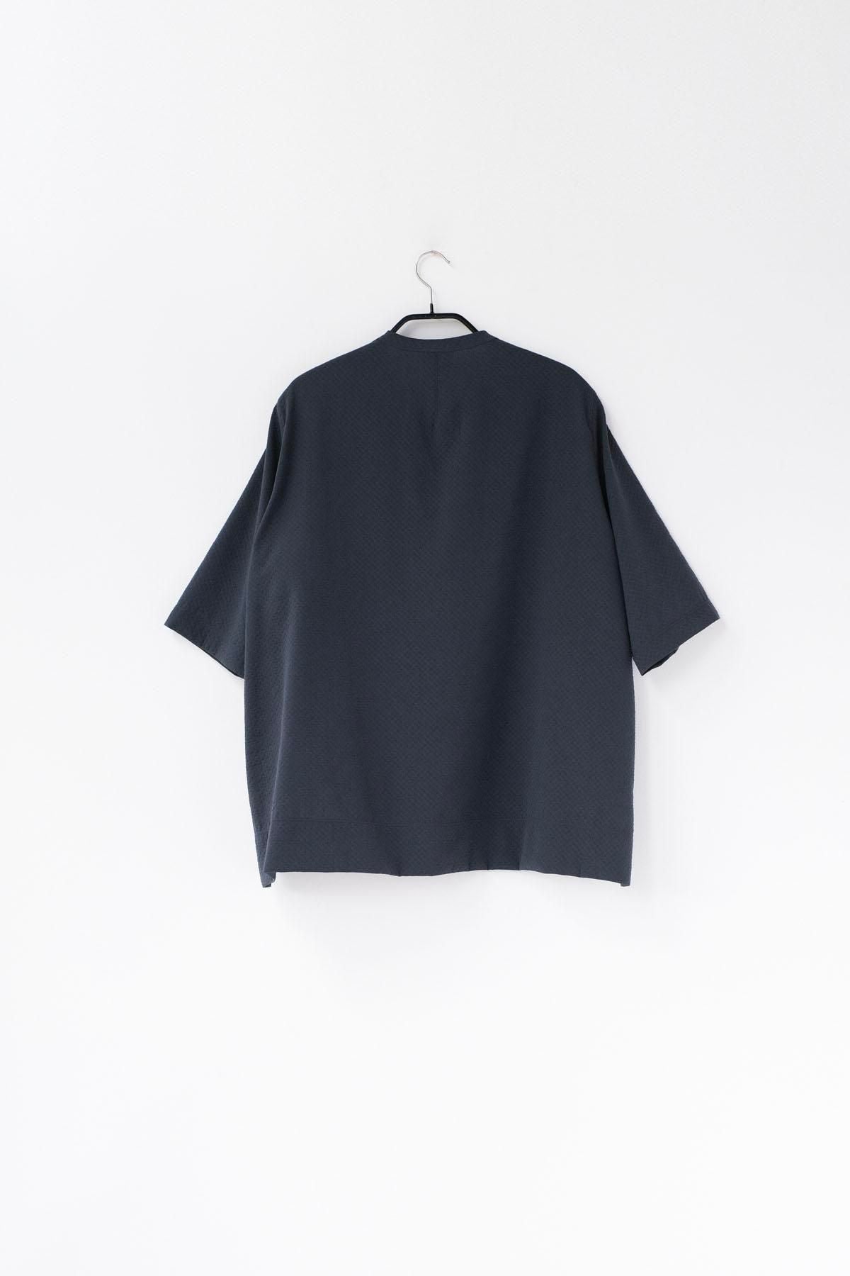 ナイロンストレッチ・ダイヤ　クルーネックプルオーバー / Shadow grey［size 3_］