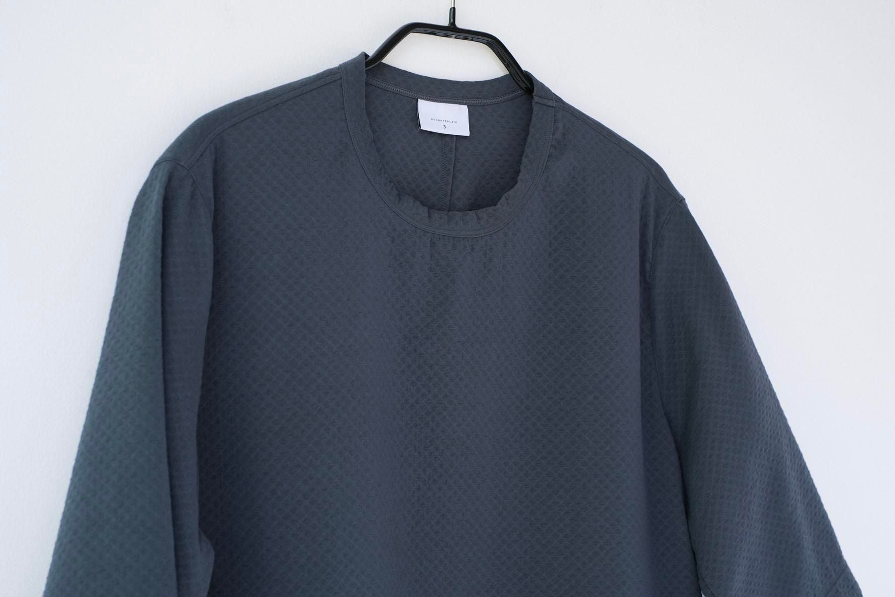 ナイロンストレッチ・ダイヤ　クルーネックプルオーバー / Shadow grey［size 3_］