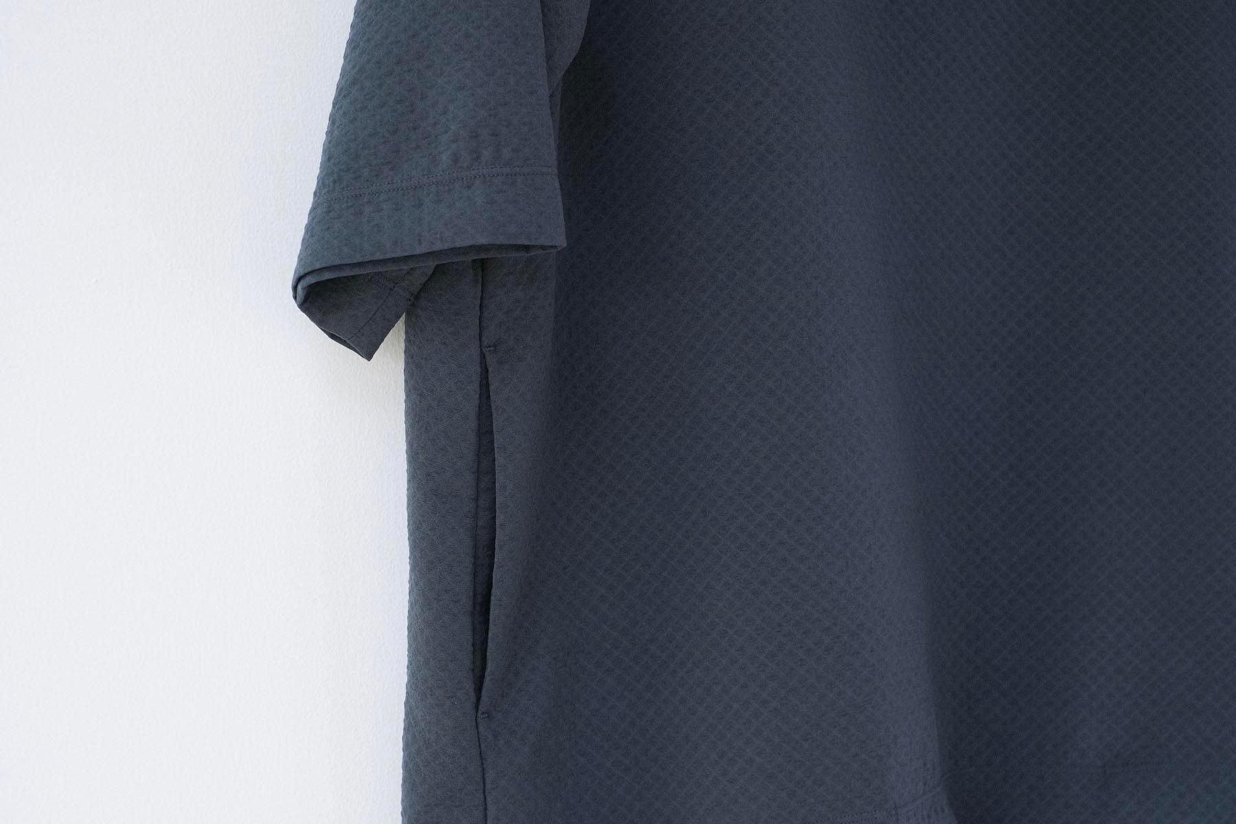 ナイロンストレッチ・ダイヤ　クルーネックプルオーバー / Shadow grey［size 3_］