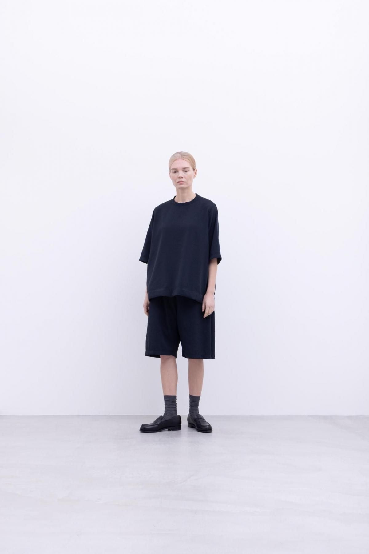 ナイロンストレッチ・ダイヤ　クルーネックプルオーバー / Shadow grey［size 3_］