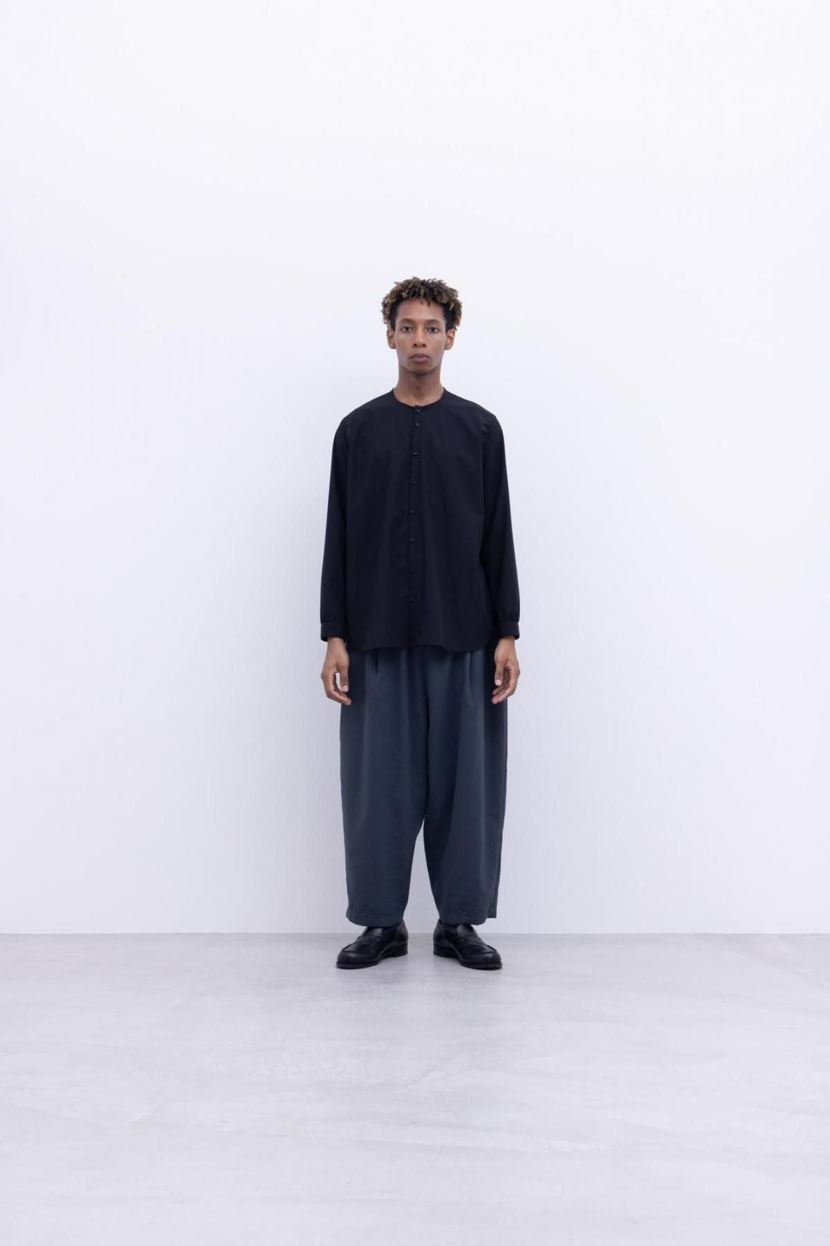 ナイロンストレッチ・ダイヤ　テーパードパンツ / Black［size 5_］