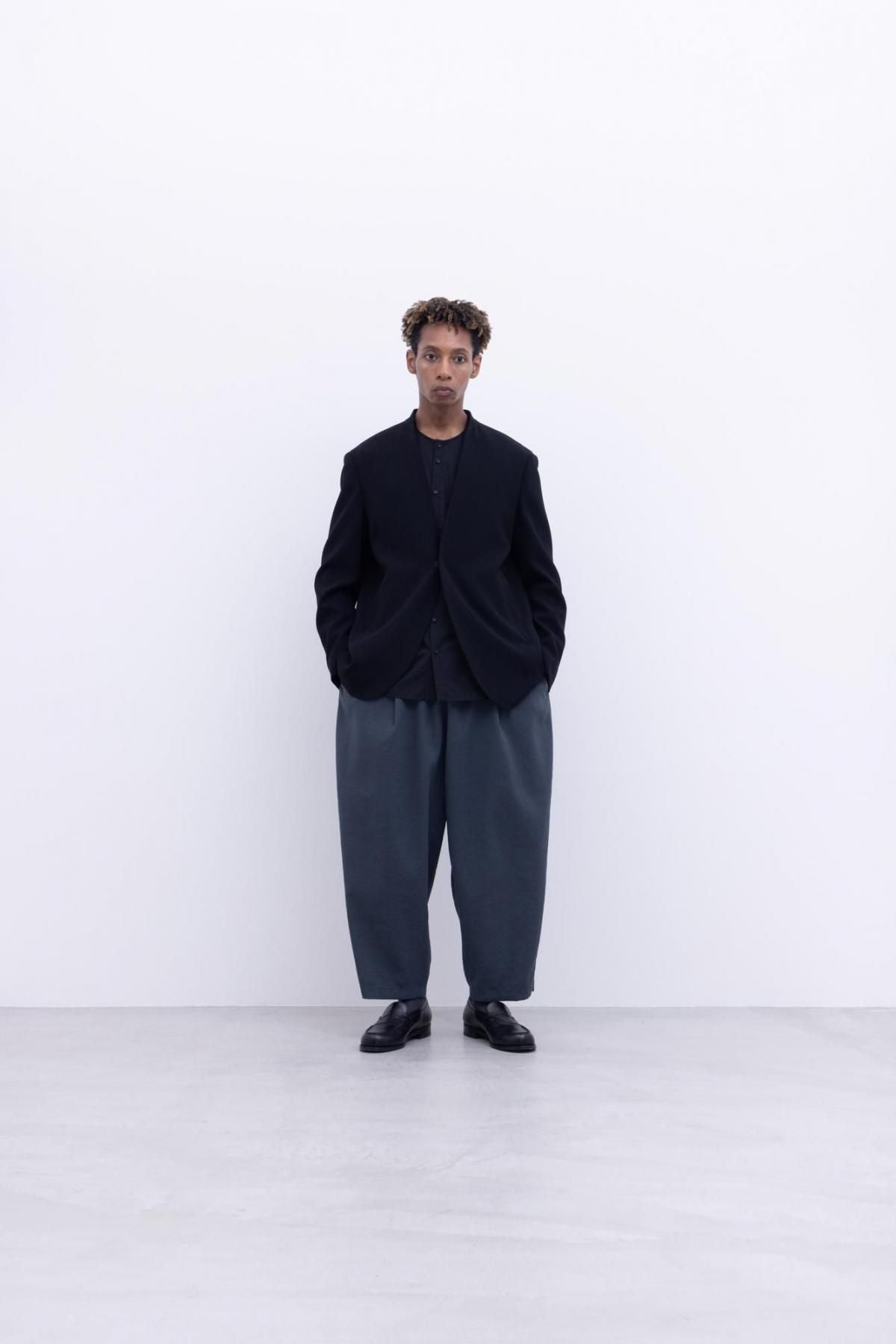 ナイロンストレッチ・ダイヤ　テーパードパンツ / Black［size 5_］