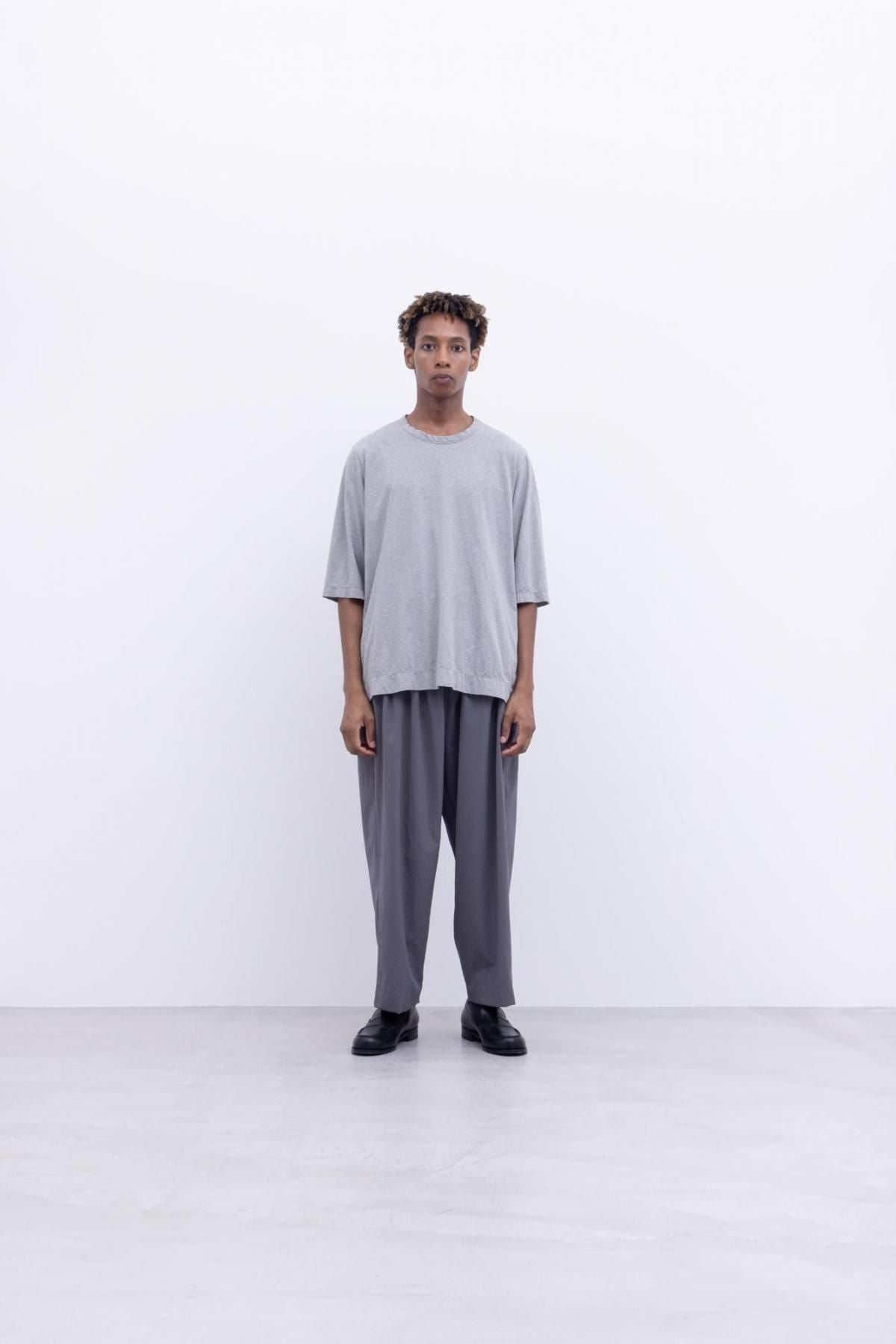 コットンポーラル天竺　クルーネックT / Light Grey top［size 5_］