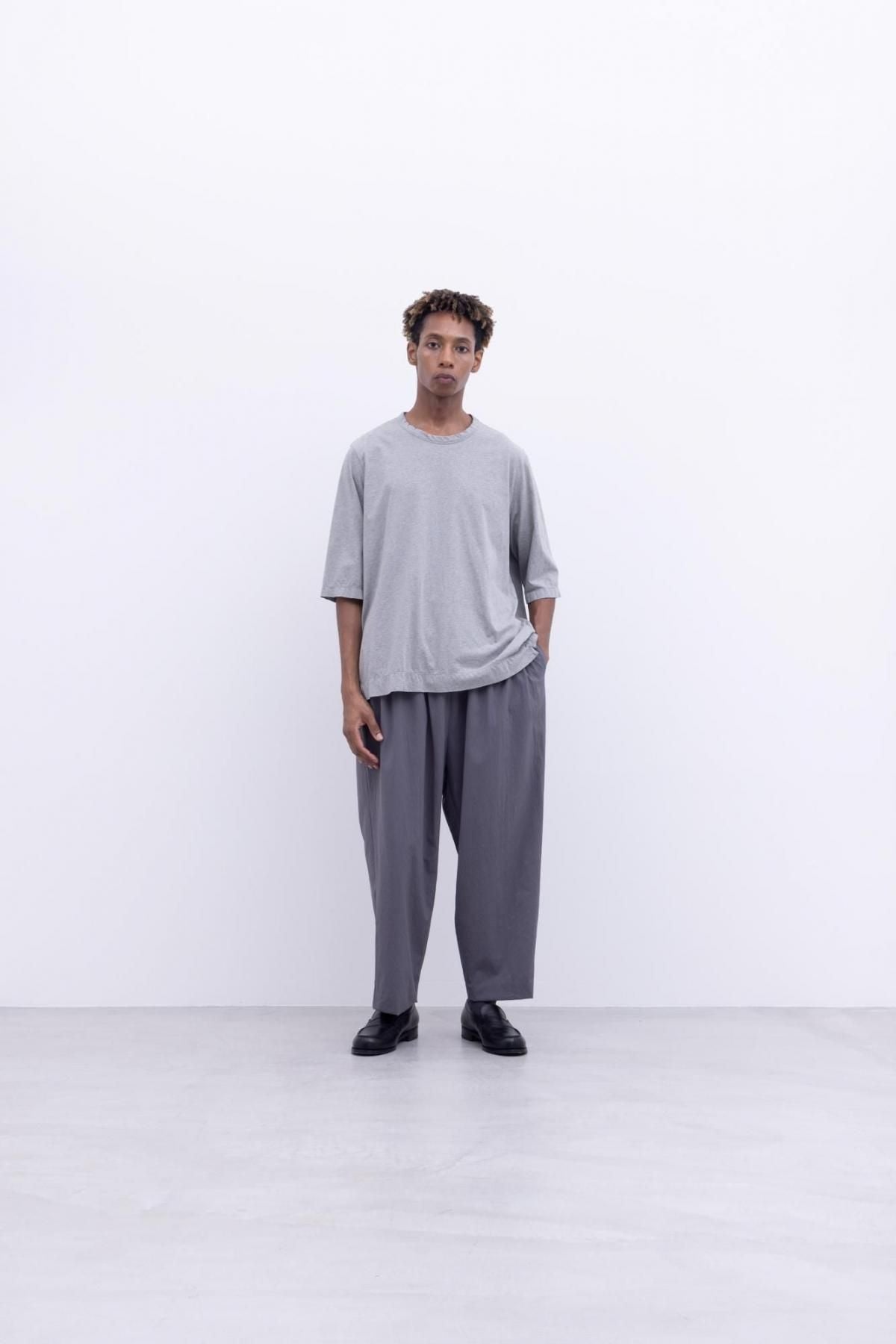 コットンポーラル天竺　クルーネックT / Light Grey top［size 5_］