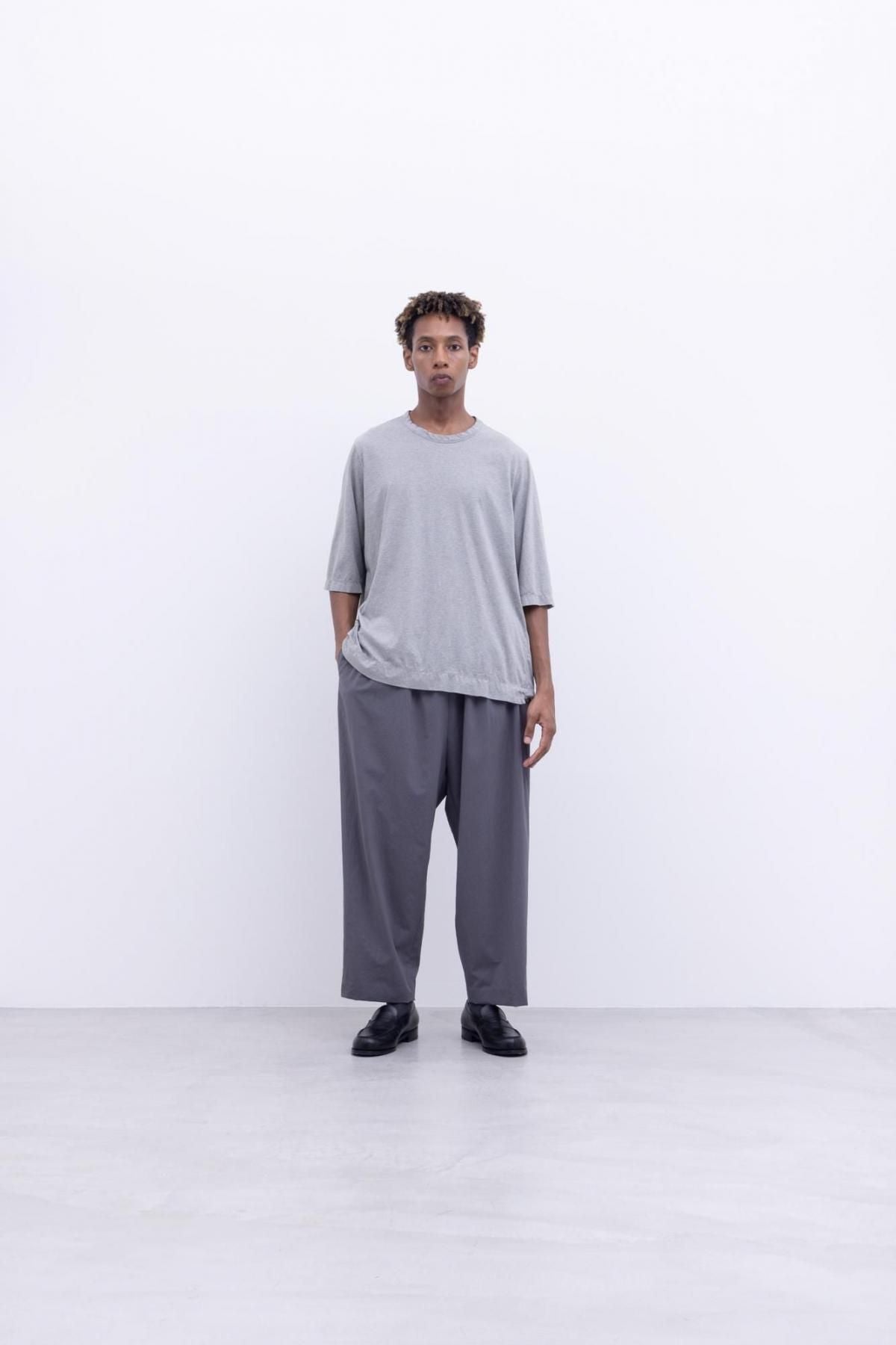 コットンポーラル天竺　クルーネックT / Light Grey top［size 5_］