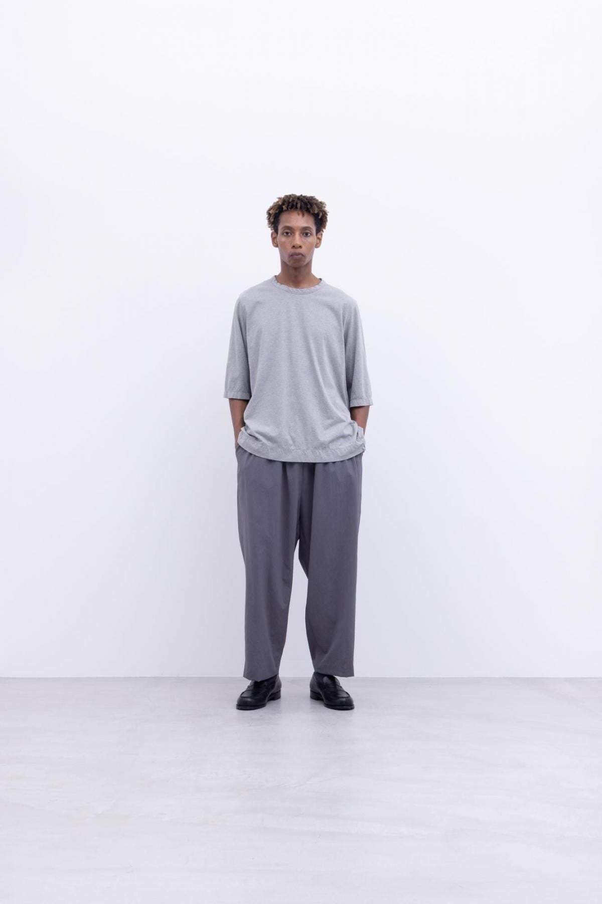 コットンポーラル天竺　クルーネックT / Light Grey top［size 5_］