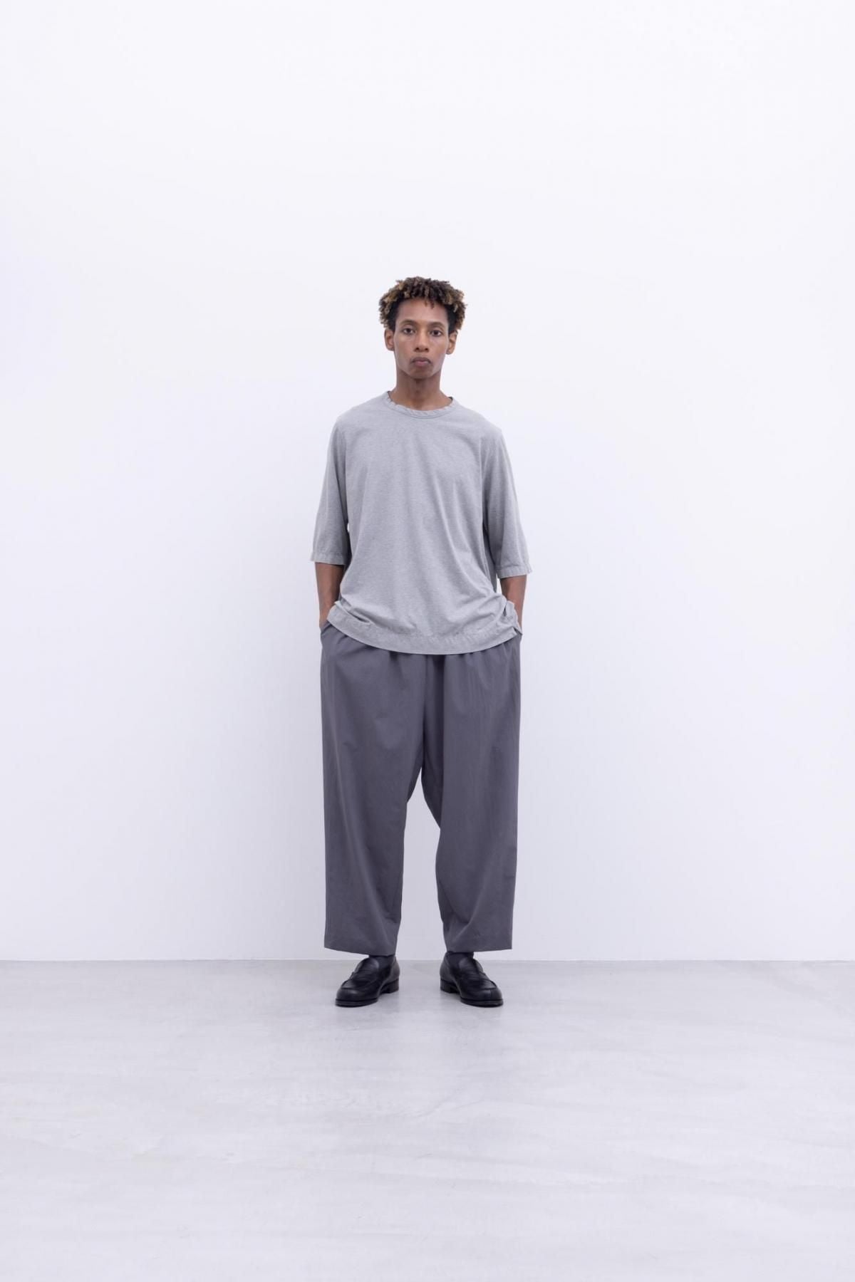 コットンポーラル天竺　クルーネックT / Light Grey top［size 5_］