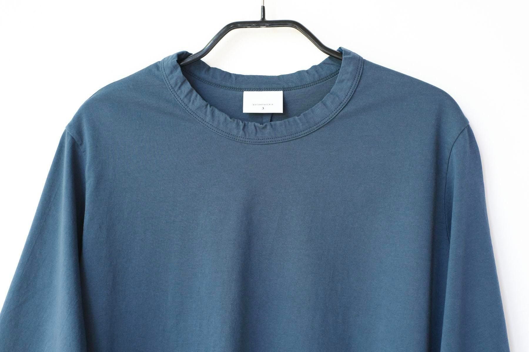 コットンポーラル天竺　クルーネックT / Shadow Blue［size 3_］