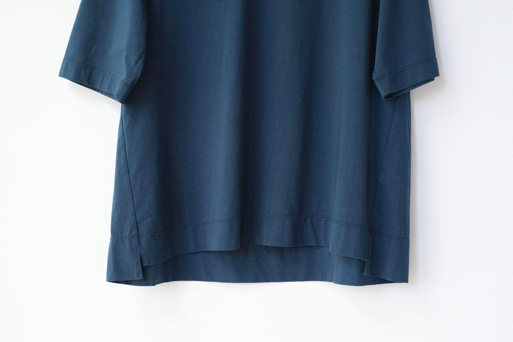 コットンポーラル天竺　クルーネックT / Shadow Blue［size 3_］