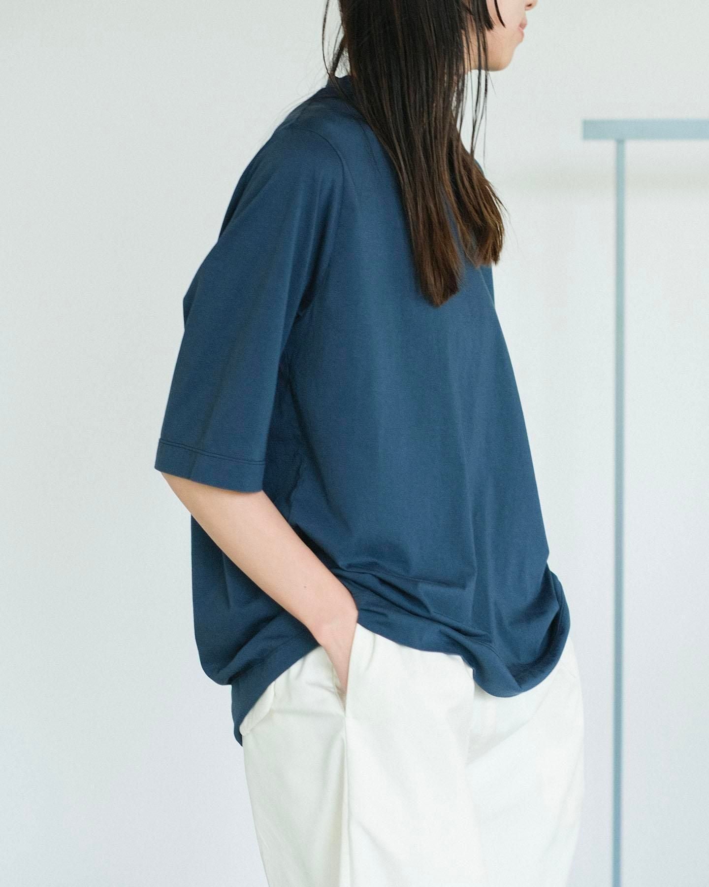 コットンポーラル天竺　クルーネックT / Shadow Blue［size 3_］