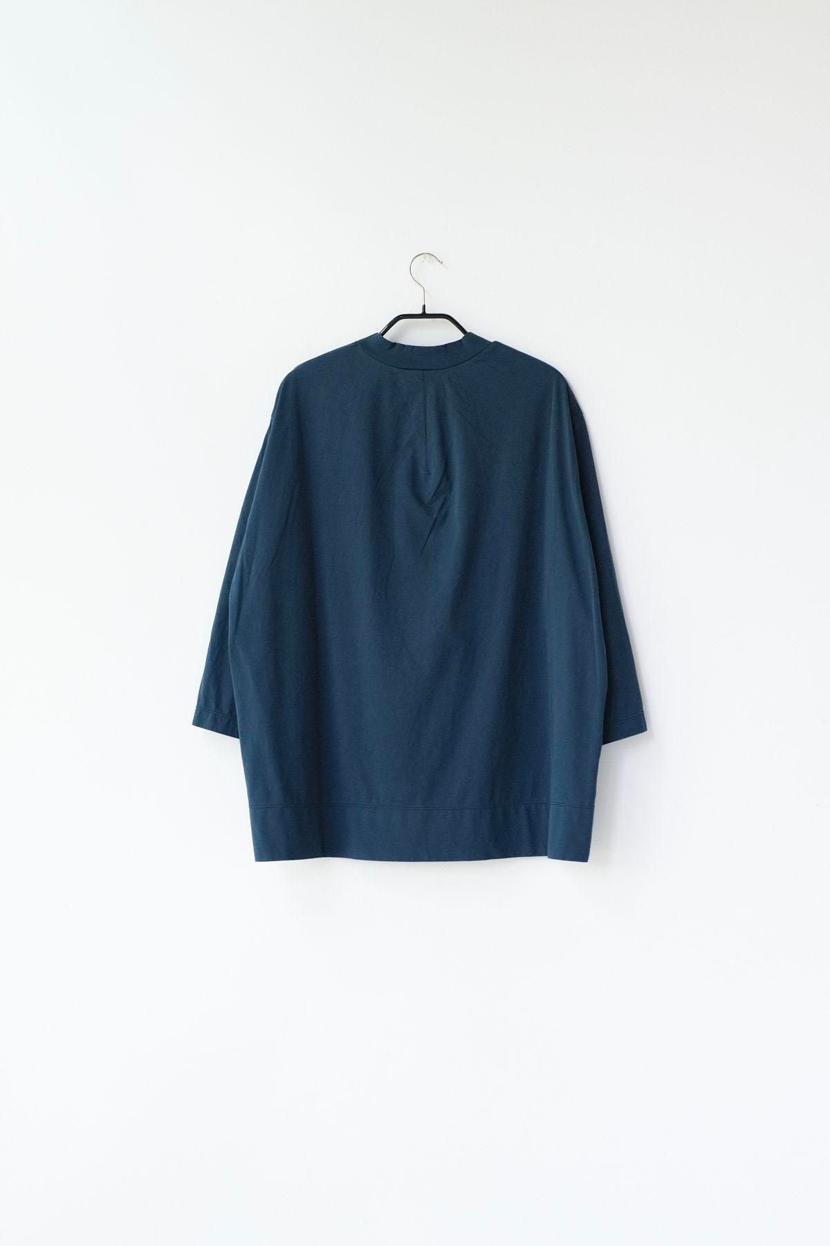 コットンポーラル天竺　クロスオーバーVネックT / Shadow Blue［size 3_］