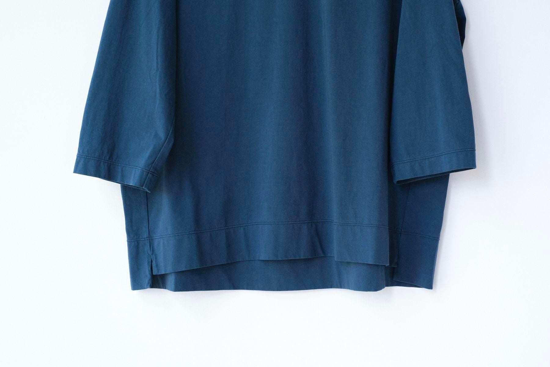 コットンポーラル天竺　クロスオーバーVネックT / Shadow Blue［size 3_］