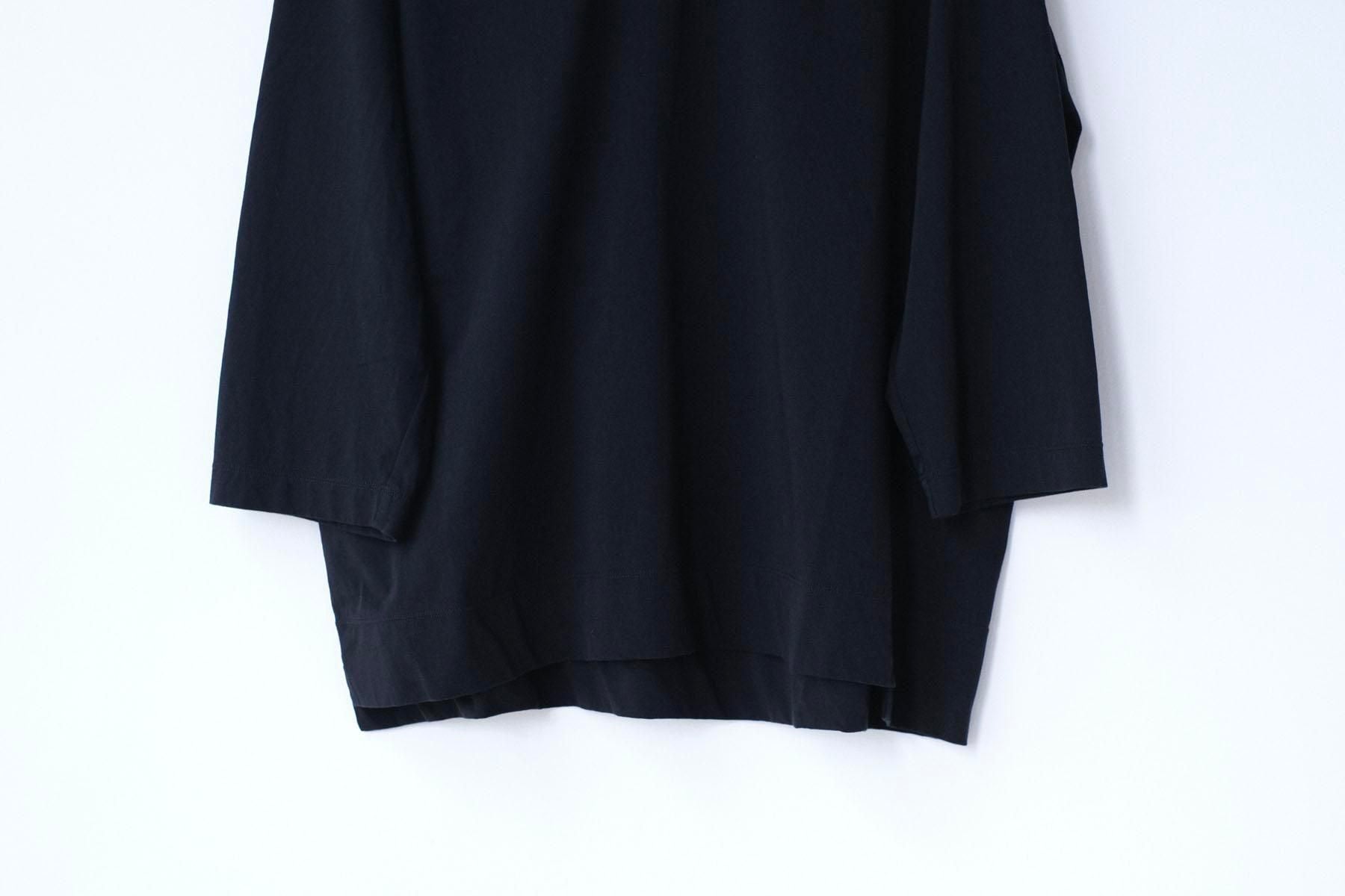 コットンポーラル天竺　クロスオーバーVネックT / Black［size 3_］