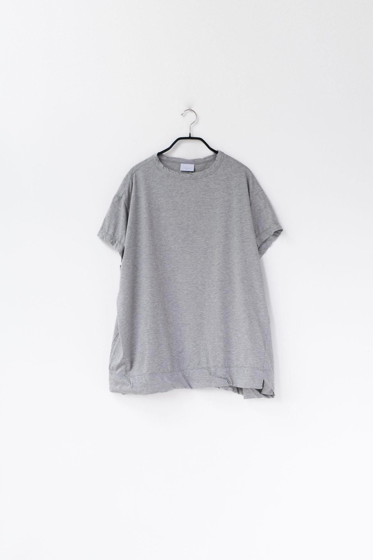 120 / 2 王妃綿・天竺　3分袖 ラウンドネックT / Light Grey