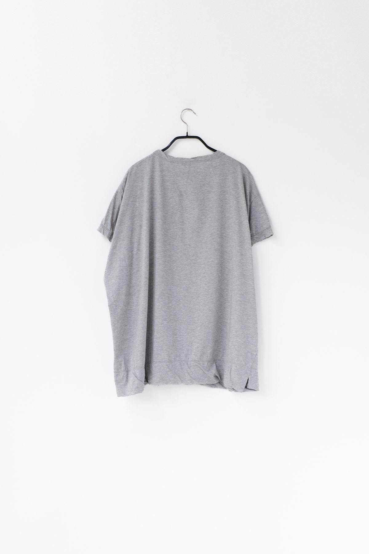 120 / 2 王妃綿・天竺　3分袖 ラウンドネックT / Light Grey