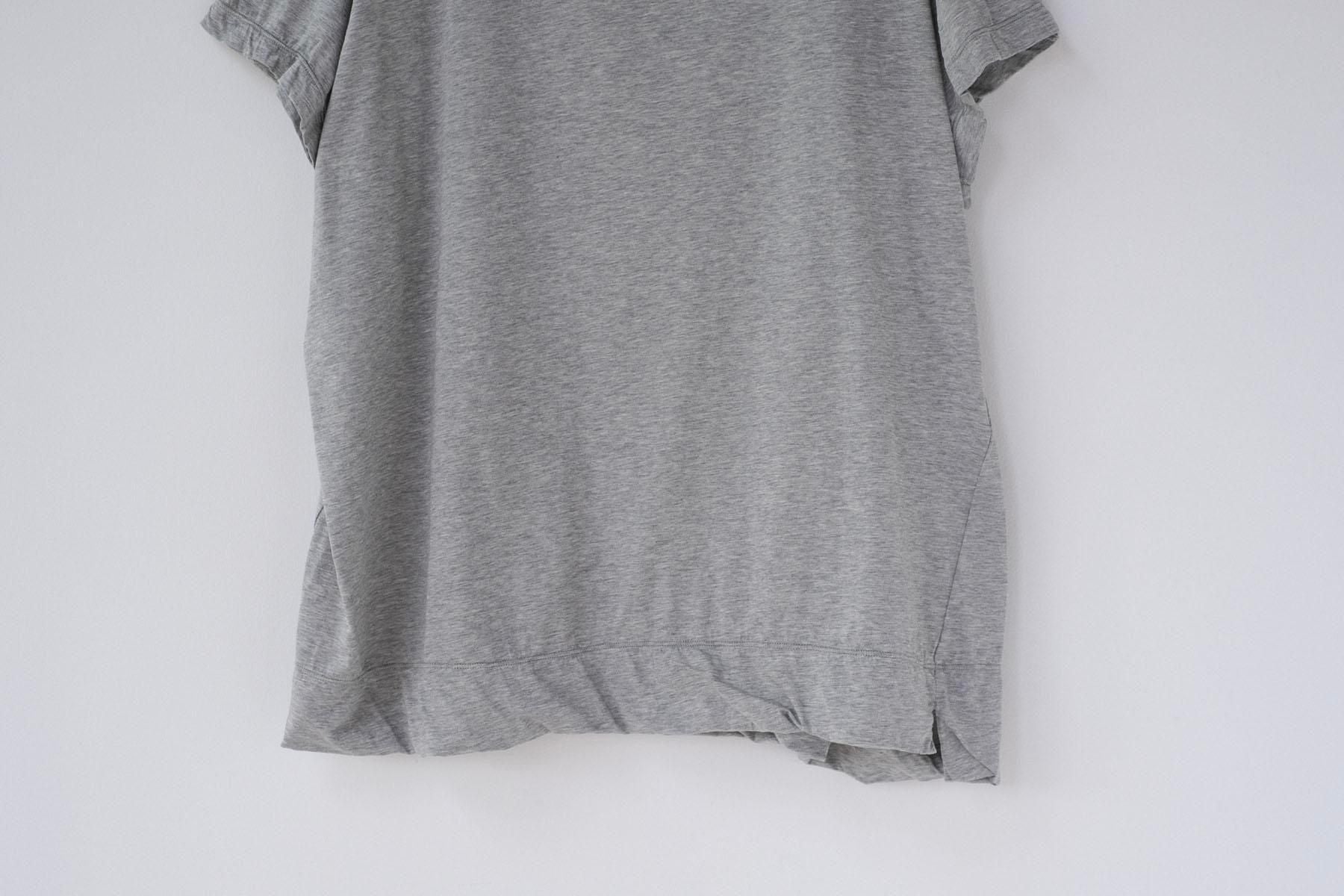 120 / 2 王妃綿・天竺　3分袖 ラウンドネックT / Light Grey