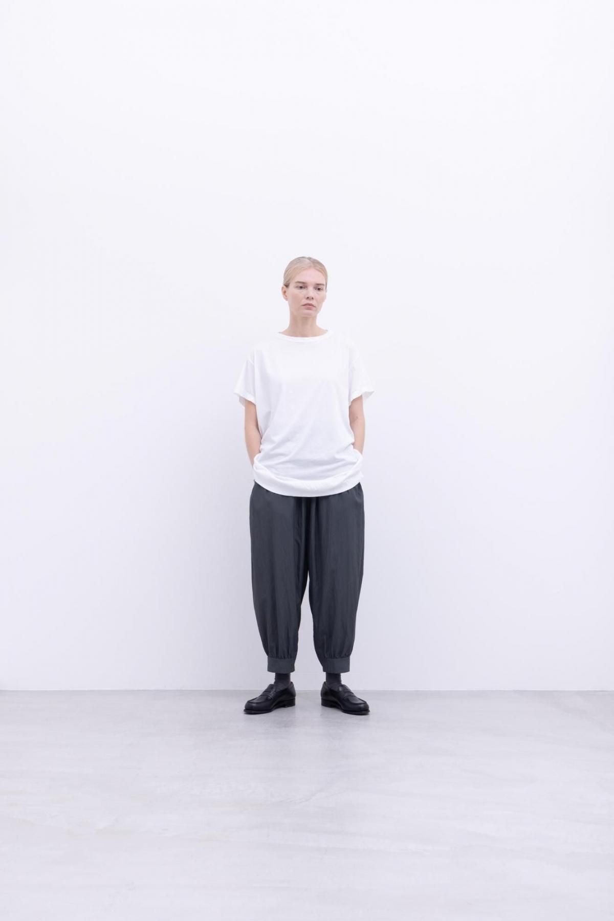 120 / 2 王妃綿・天竺　3分袖 ラウンドネックT / Light Grey