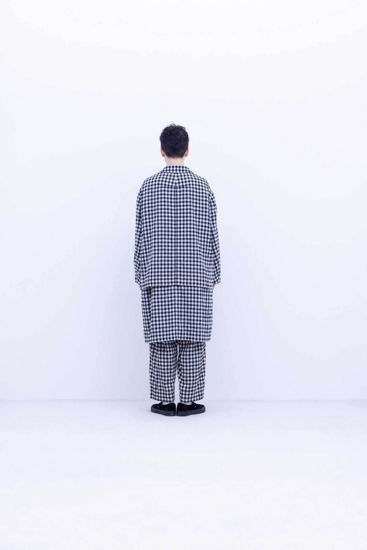 コットン＆リネン・チェック シーチング　テーラードジャケット［size S］