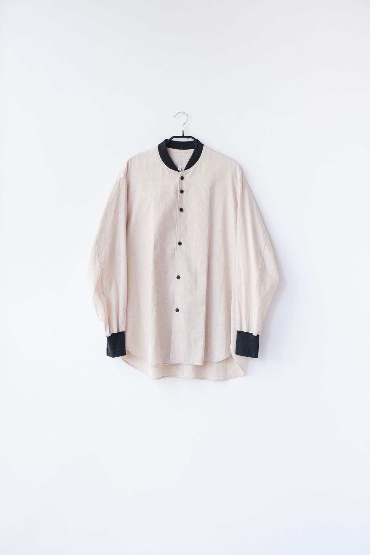 コットン＆リネン・プレーンシーチング　リブシャツ / Natural ［size XS］