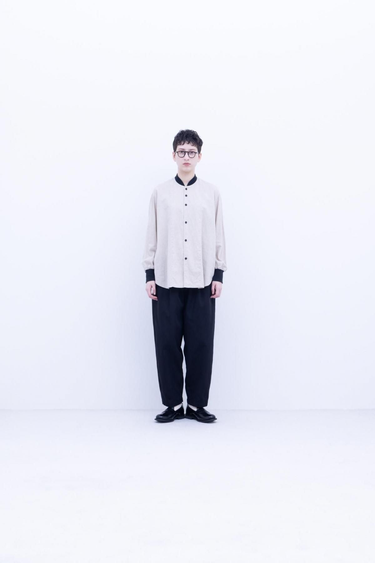 コットン＆リネン・プレーンシーチング　リブシャツ / Natural ［size XS］
