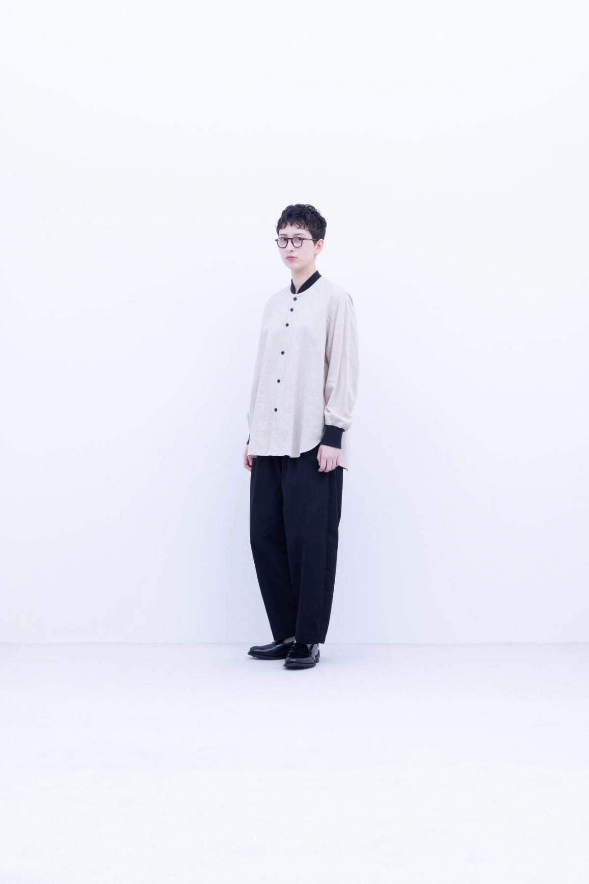 コットン＆リネン・プレーンシーチング　リブシャツ / Natural ［size XS］