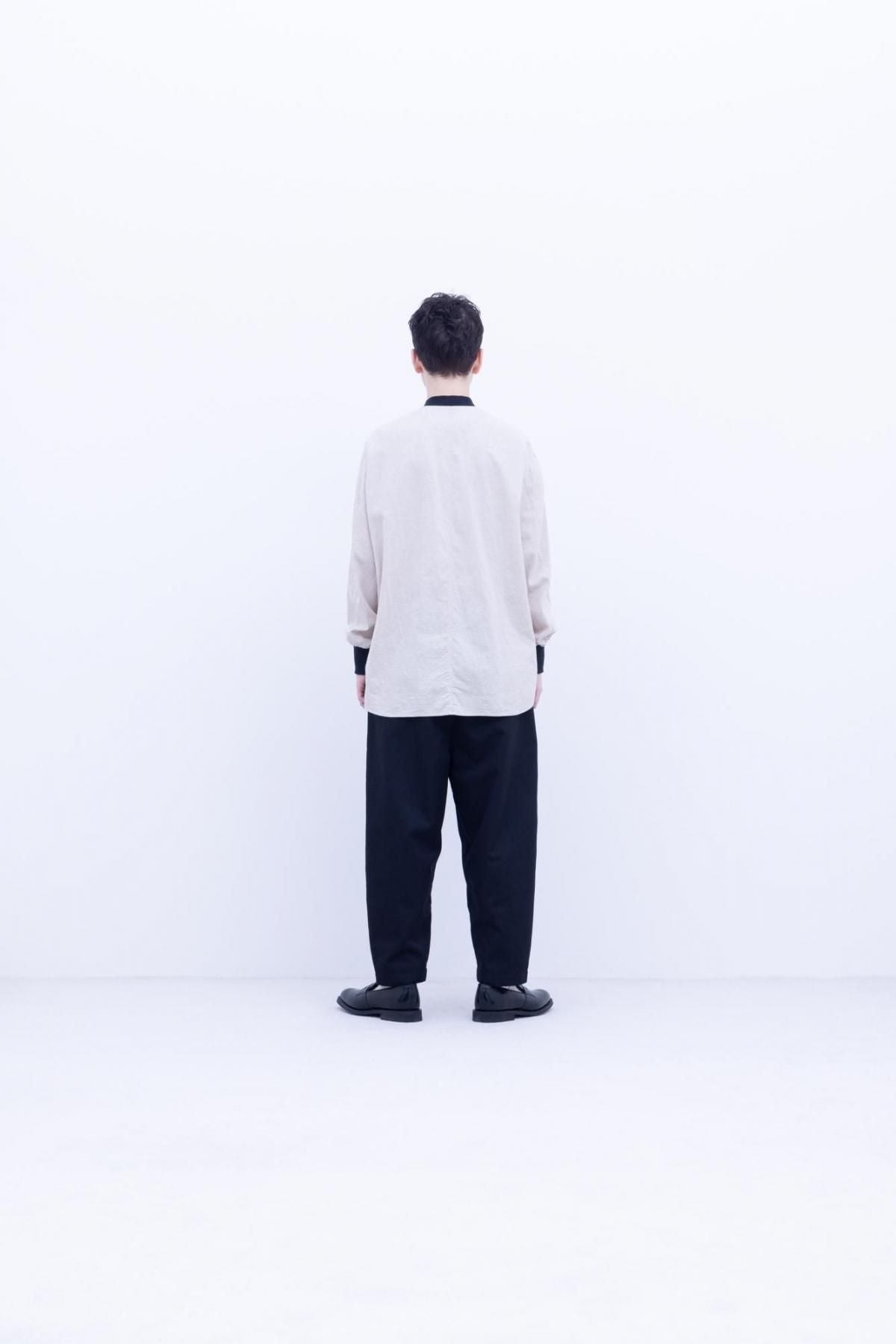 コットン＆リネン・プレーンシーチング　リブシャツ / Natural ［size XS］