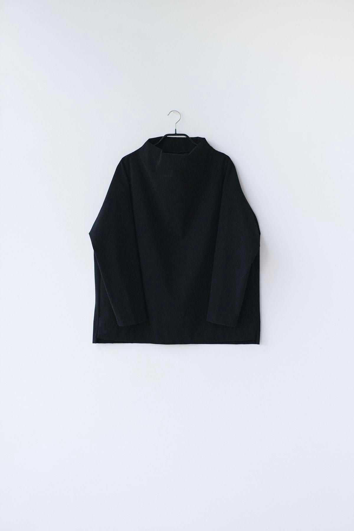 ポリエステル経編コーデュロイ　ボトルネックカットソー / Black［size XS］