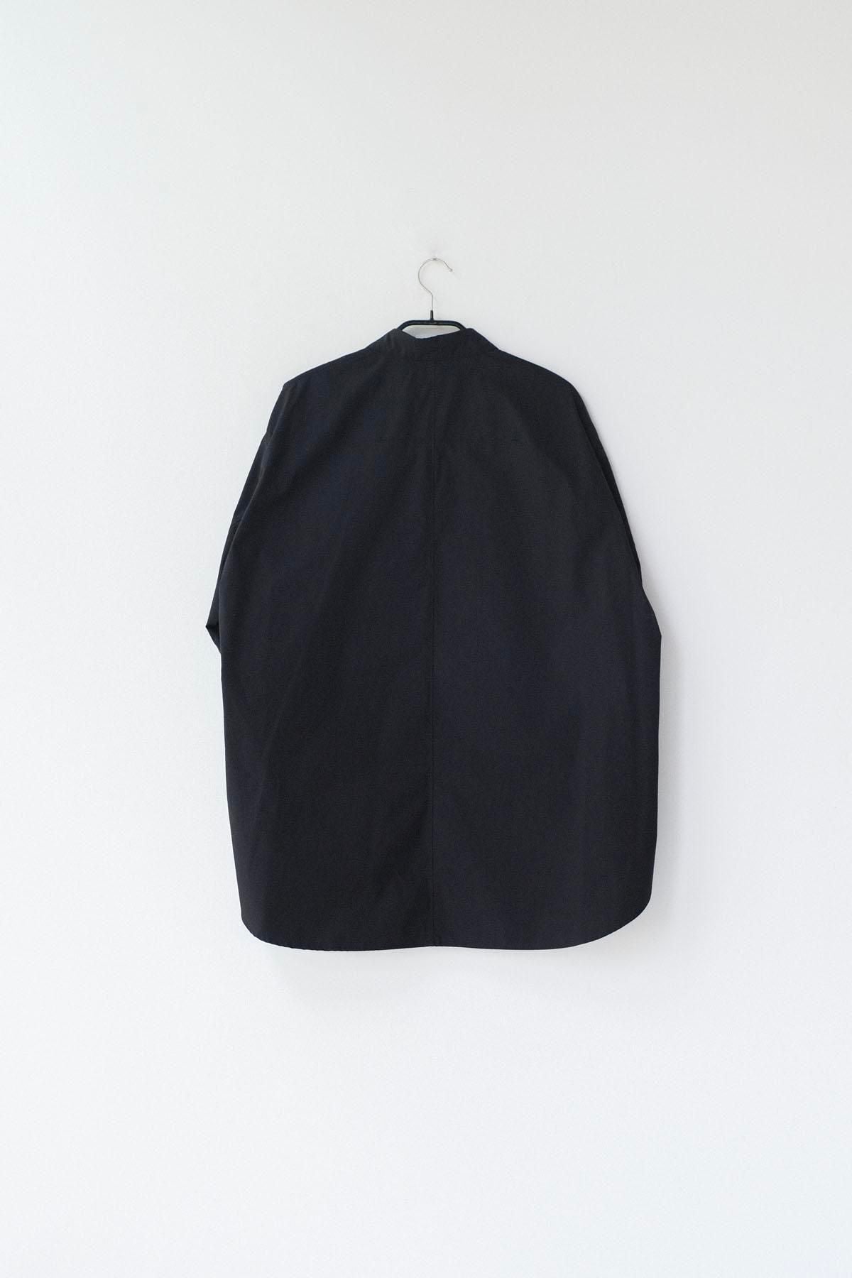コットン・ ポリコア タイプライター・台襟付きシャツカラー / Black［size M］