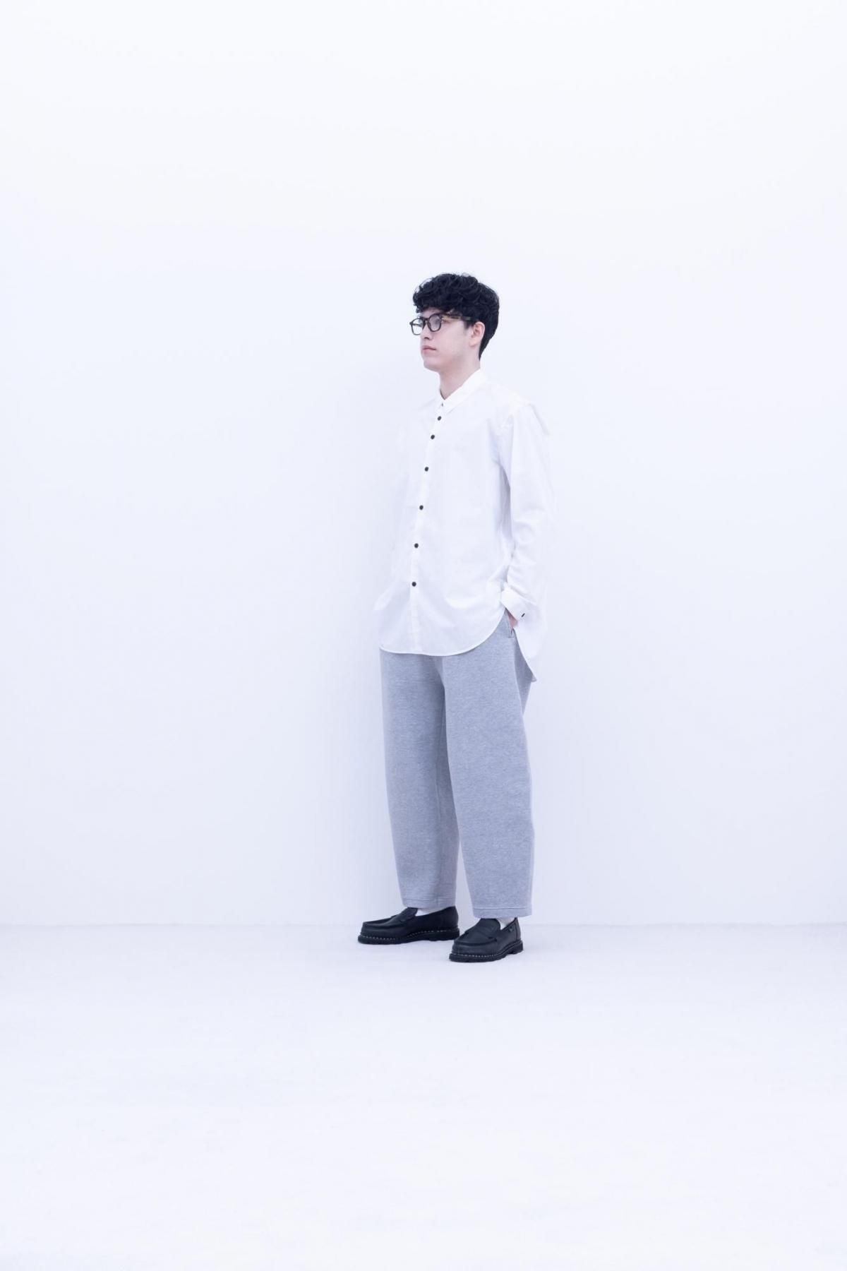 コットン・ ポリコア タイプライター・台襟付きシャツカラー / Black［size M］
