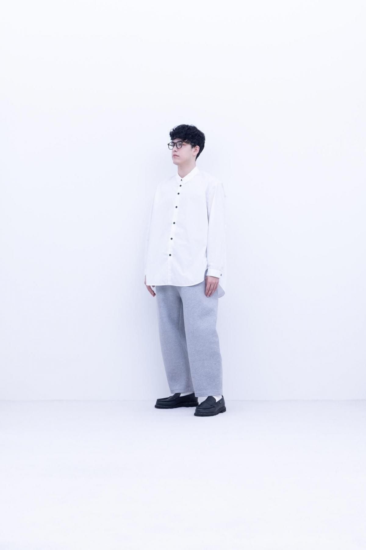 コットン・ ポリコア タイプライター・台襟付きシャツカラー / Black［size M］