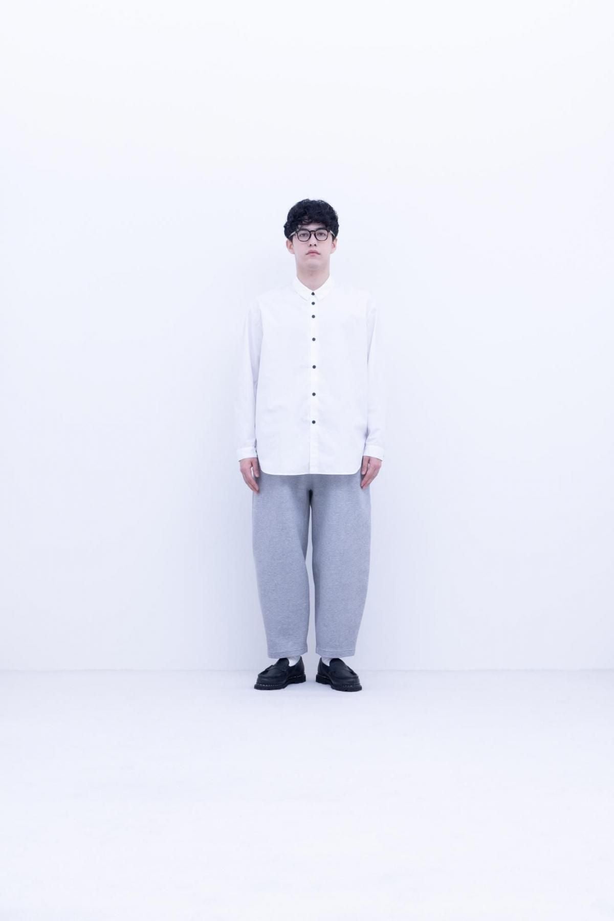 コットン・ ポリコア タイプライター・台襟付きシャツカラー / Black［size M］