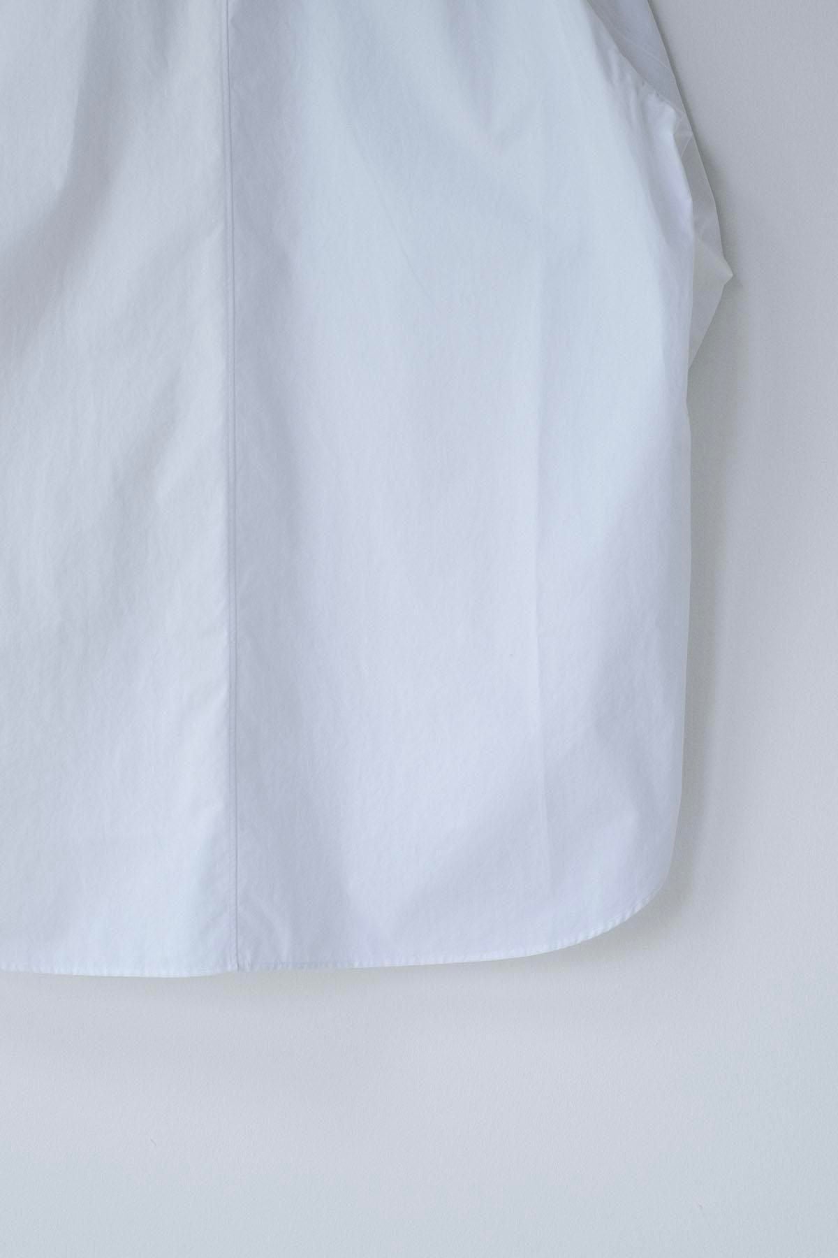 コットン・ ポリコア タイプライター・台襟付きシャツカラー / Off White［size XS］
