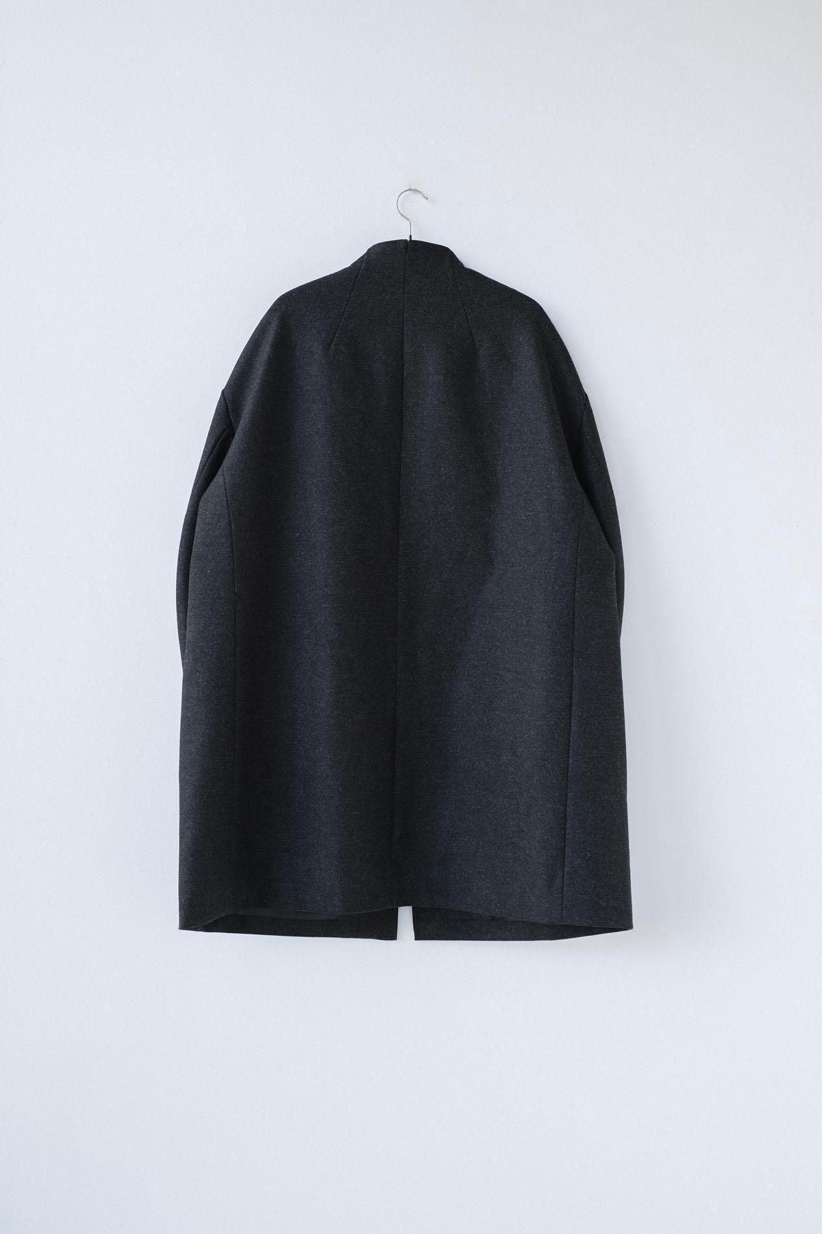 ウール・スタンダードフラノ　ボトルネックコート / Dark Grey top［size 4_］
