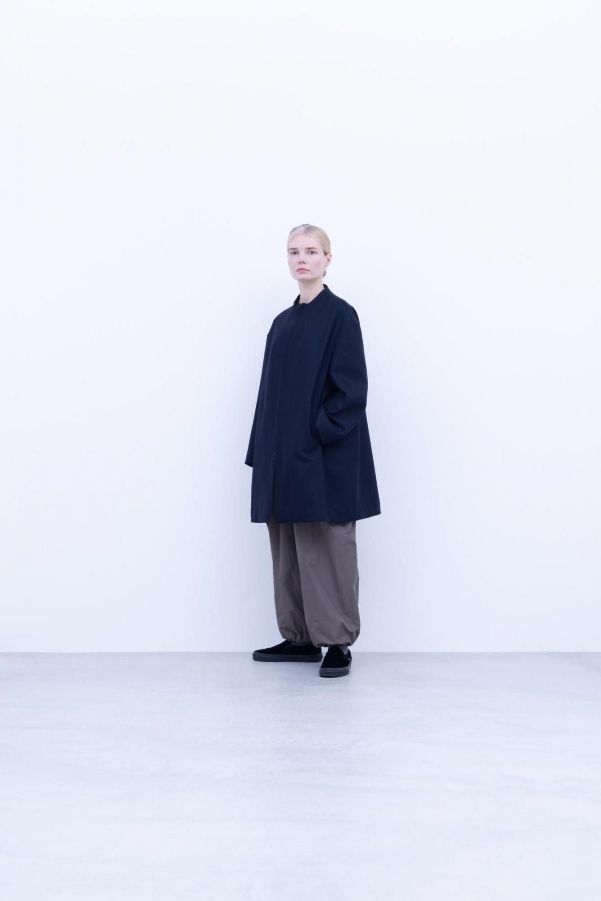 ウール・スタンダードフラノ　ボトルネックコート / Dark Grey top［size 4_］