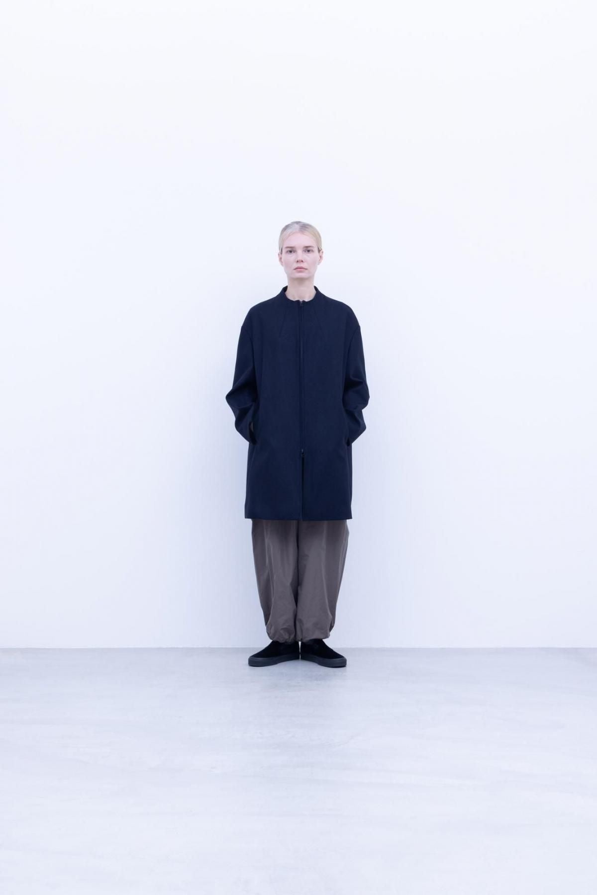 ウール・スタンダードフラノ　ボトルネックコート / Dark Grey top［size 4_］