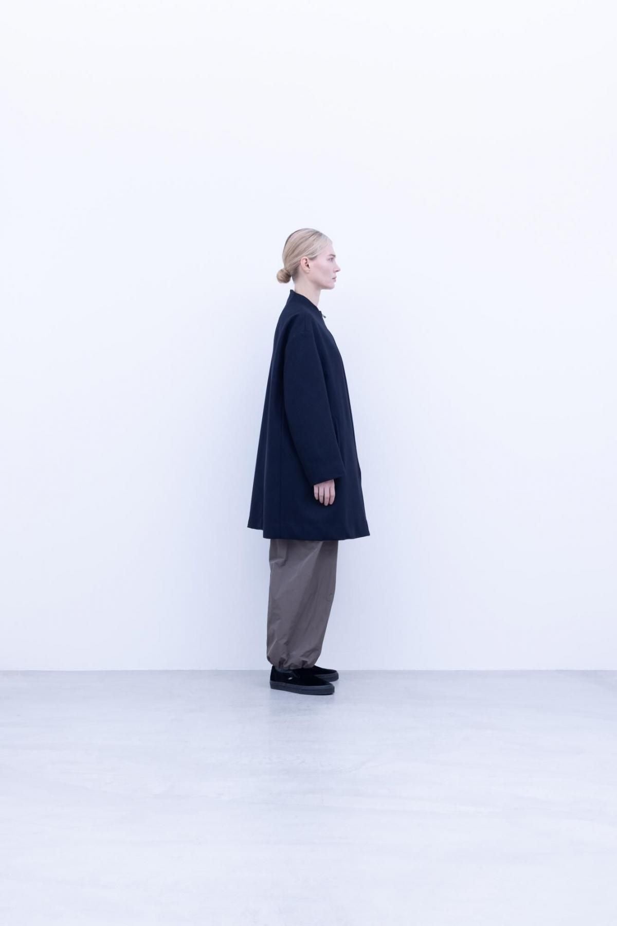 ウール・スタンダードフラノ　ボトルネックコート / Dark Grey top［size 4_］