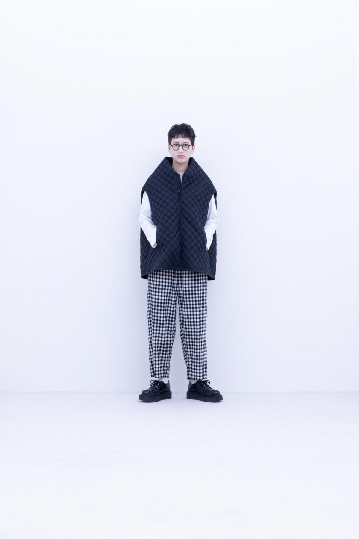 再生ナイロンタフタ・シュリンクキルト　ヤマベスト / Black［size XS］