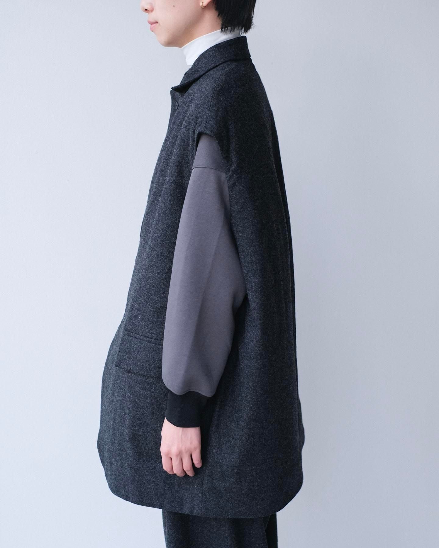 ポリエステル・スプリンギィ　ダンボールニット クルーネックプルオーバー / Blue Grey［size 3_］