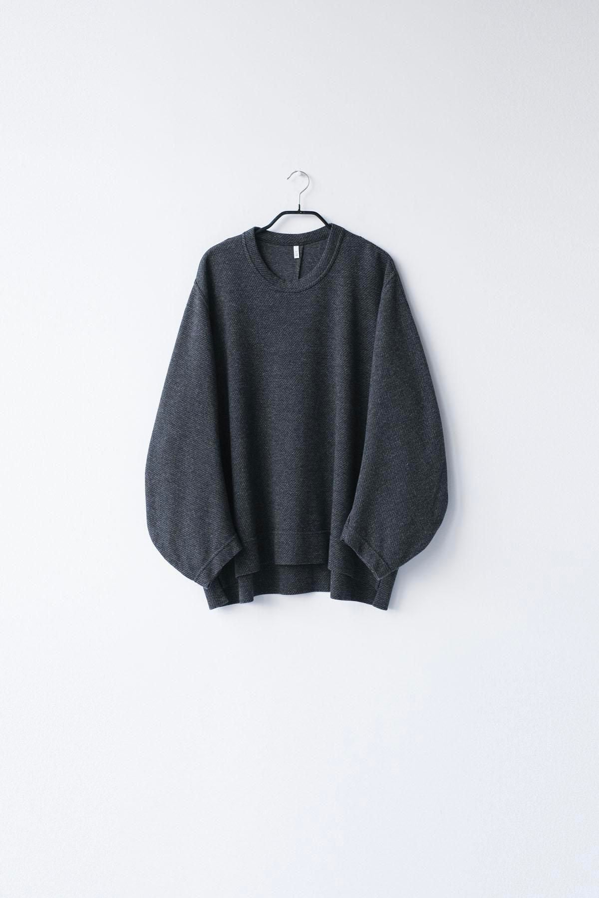 ウール＆コットン・ツイルJQニット ダブルニット / Dark Grey mix［size XS］