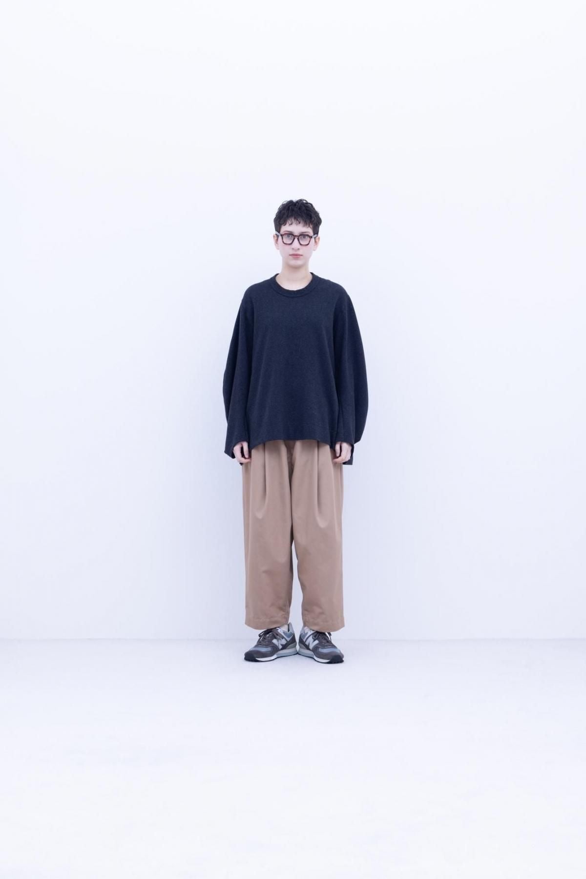 ウール＆コットン・ツイルJQニット ダブルニット / Dark Grey mix［size XS］