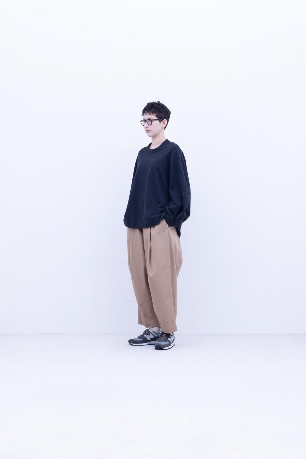 ウール＆コットン・ツイルJQニット ダブルニット / Dark Grey mix［size XS］