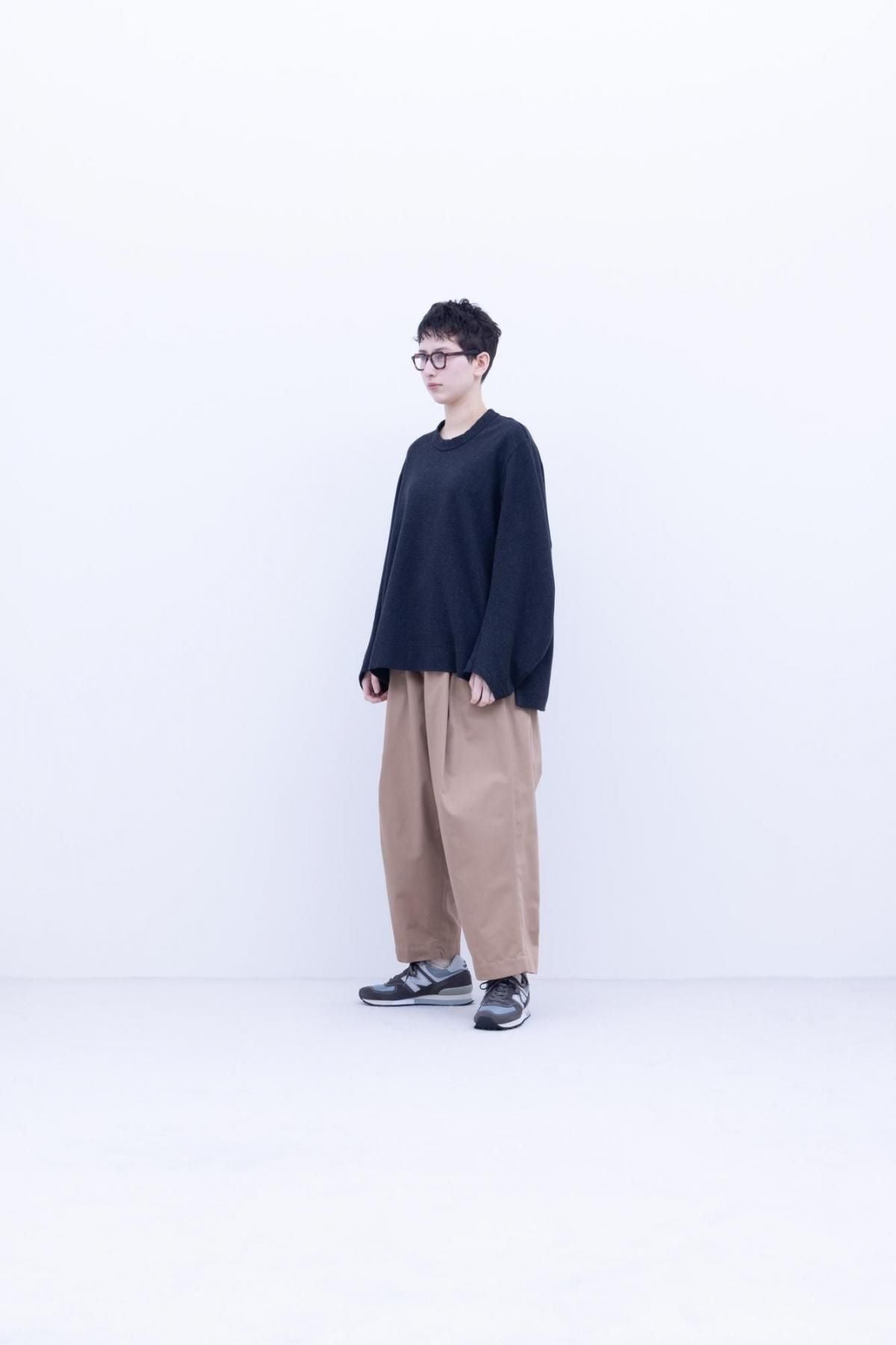 ウール＆コットン・ツイルJQニット ダブルニット / Navy mix［size XS］