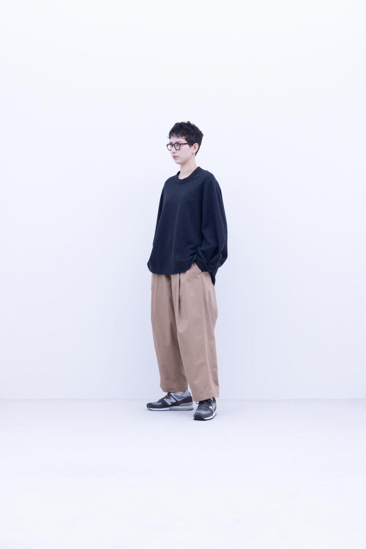 ウール＆コットン・ツイルJQニット ダブルニット / Navy mix［size XS］