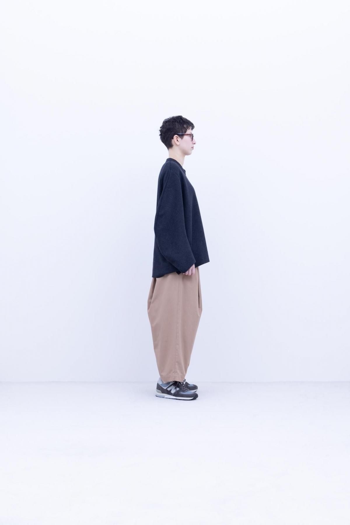 ウール＆コットン・ツイルJQニット ダブルニット / Navy mix［size XS］