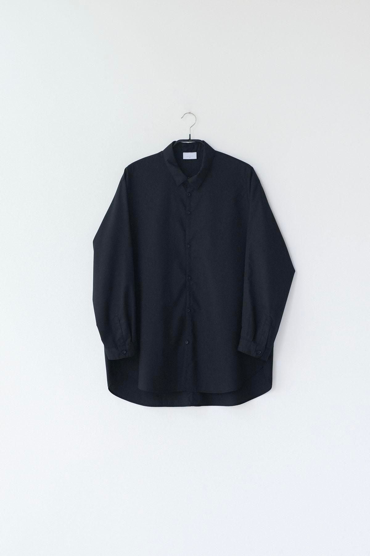 ポリエステル＆レーヨン・クリア ツイル　襟付きシャツ / Black［size 3_］