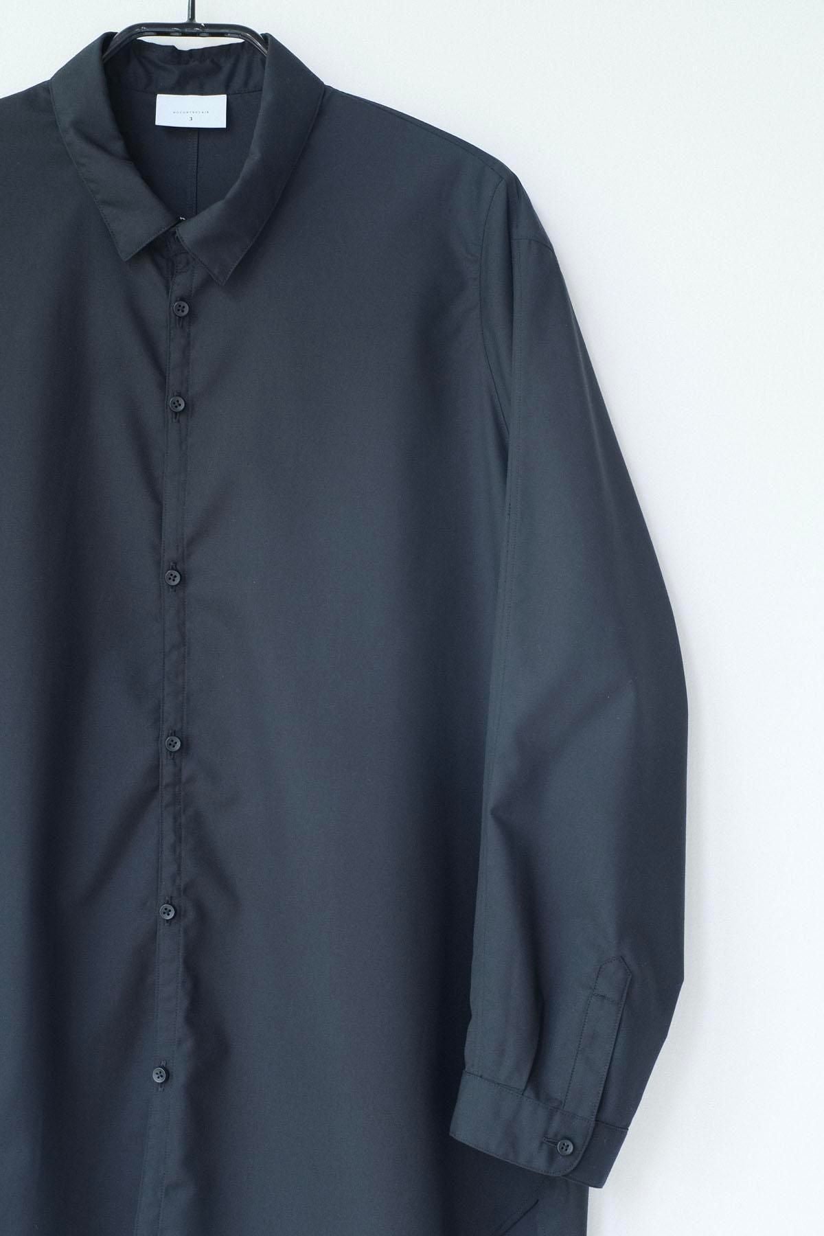 ポリエステル＆レーヨン・クリア ツイル　襟付きシャツ / Black［size 3_］