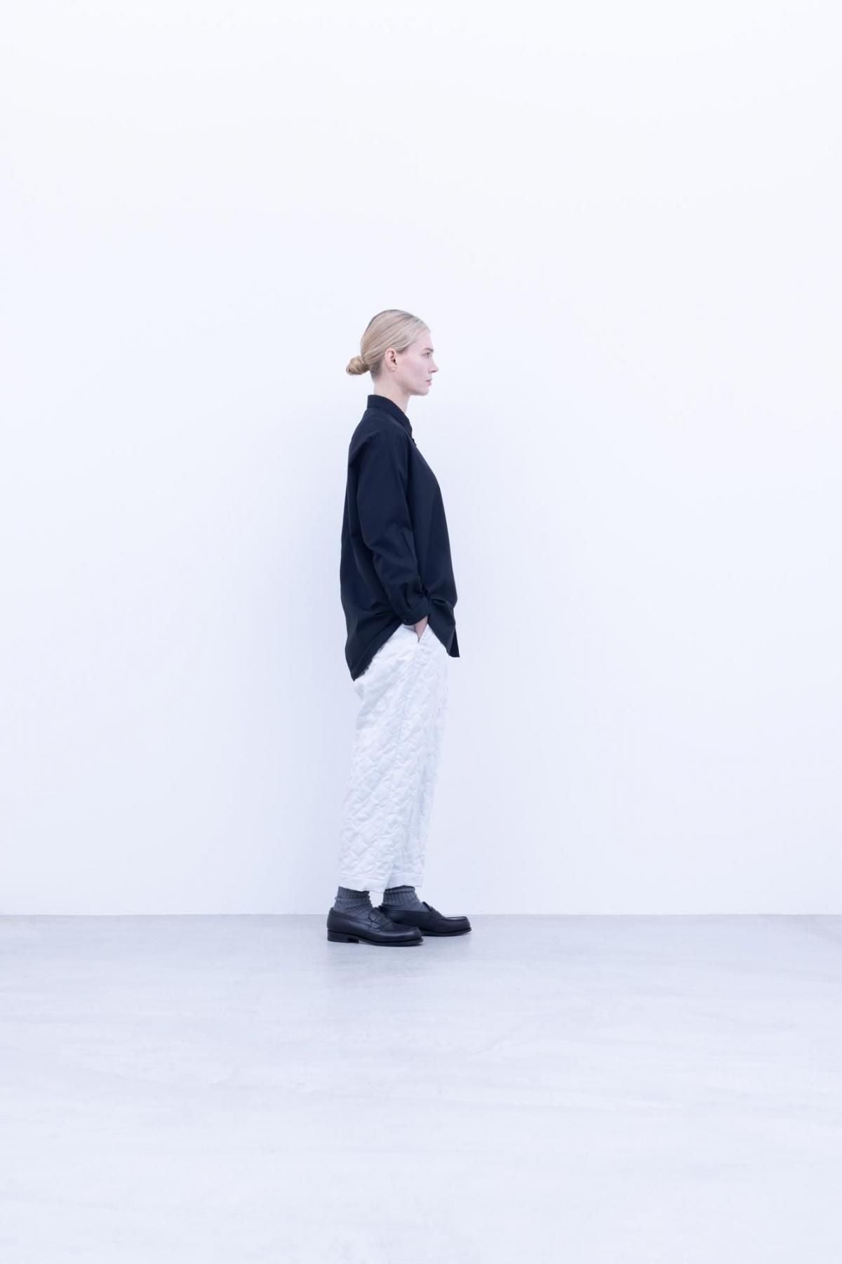 ポリエステル＆レーヨン・クリア ツイル　襟付きシャツ / Black［size 3_］